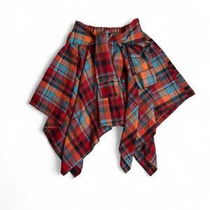 Vibrant Asymmetrical Plaid Skirt